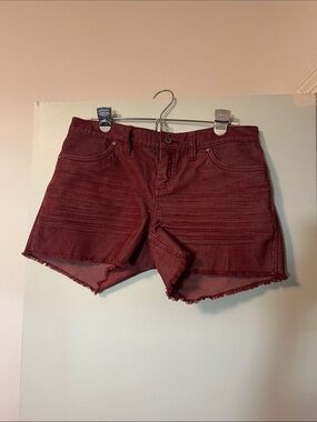 Carve Designs Red Frayed Hem Denim Shorts